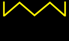 Geltona linija pažymėtas zigzagas